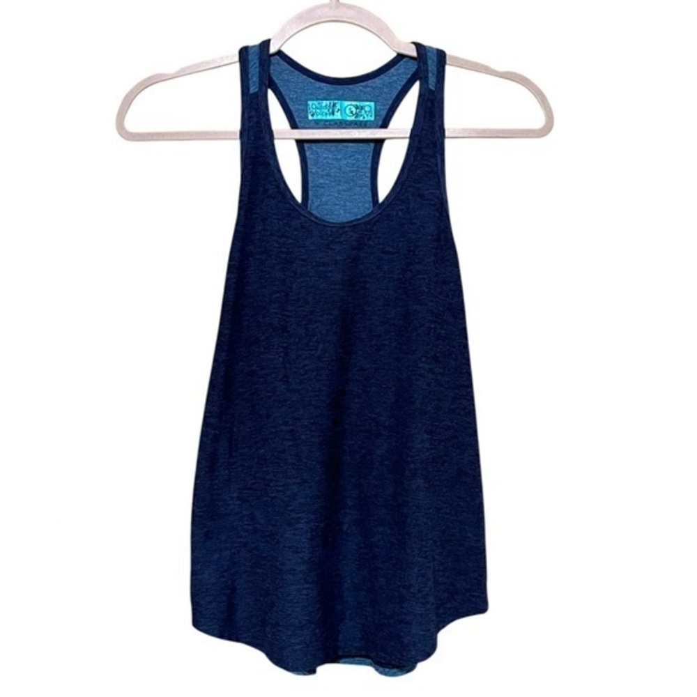 Outdoor Voices Navy & Blue Heather Performance Luxe Racerback Tank Top